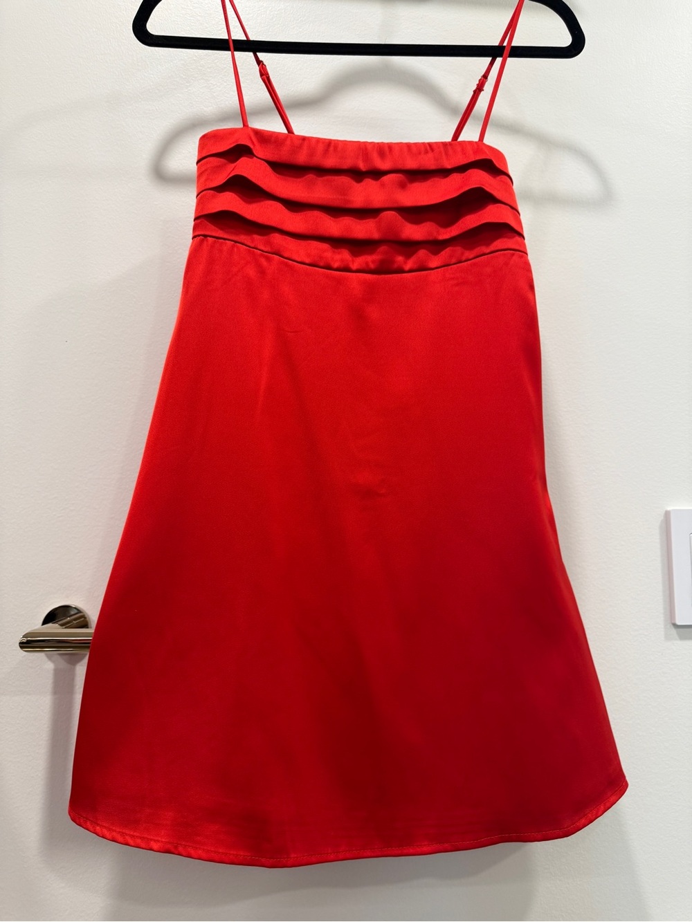 Beginning Boutique Red Spaghetti-Strap Ruffle Bodice Dress